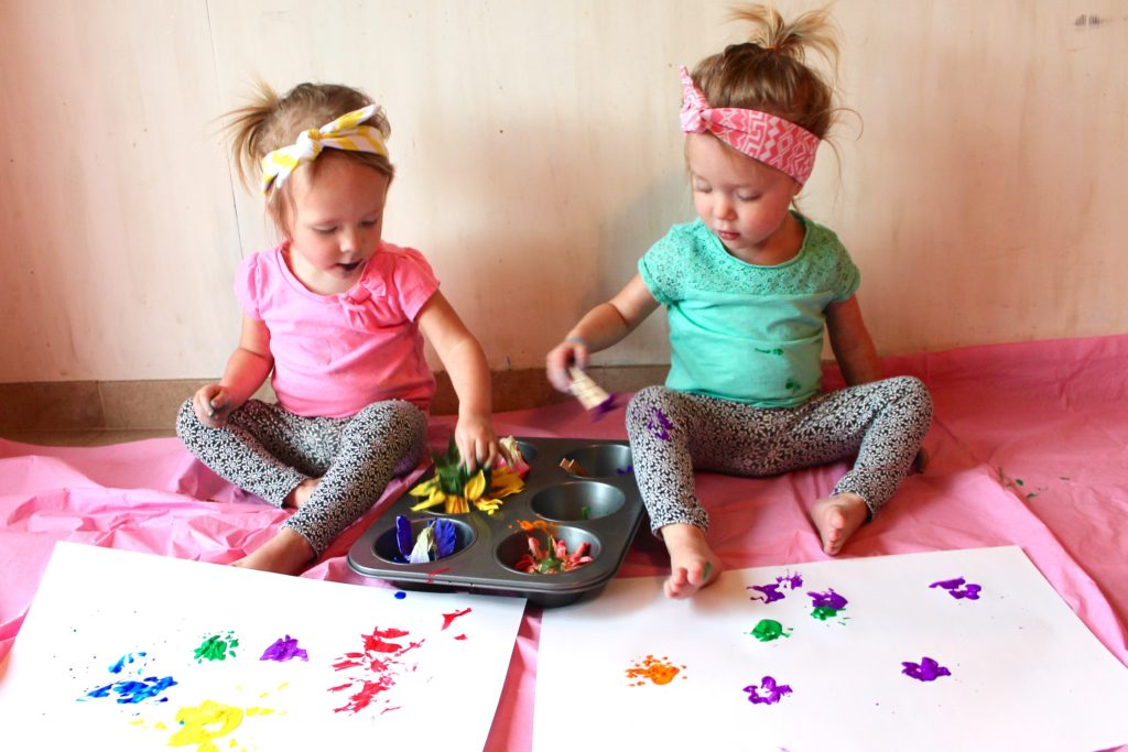 toddler flower painting