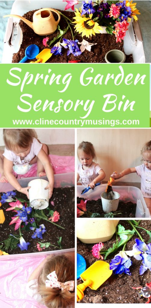 spring garden sensory bin